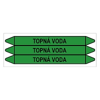 Značení potrubí, topná voda,3 ks, 355 × 37 mm